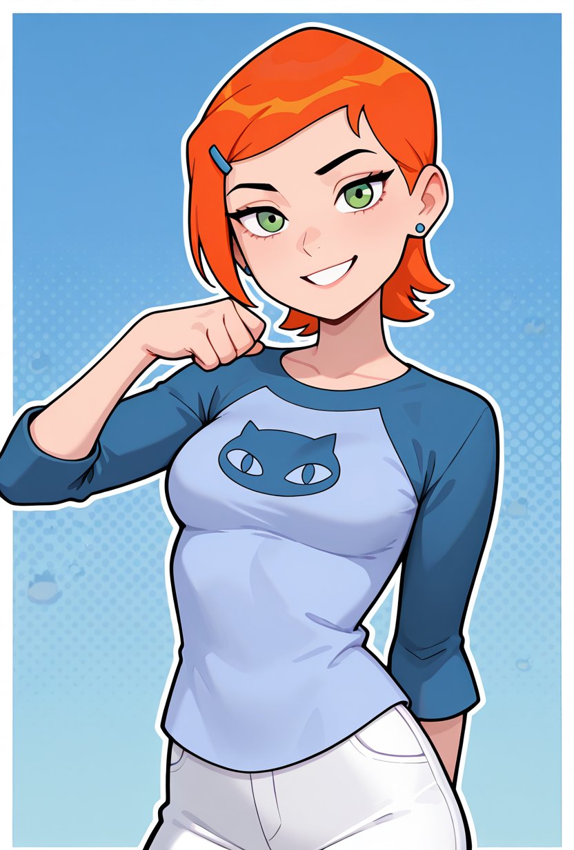 gwenos,  short hair,  hairclip by Pio on Tensor.Art