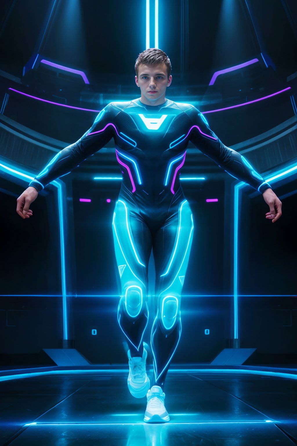 futuristic,  neon lighting,  (arena stadium in the Tron video game) by txhorn75 on Tensor.Art