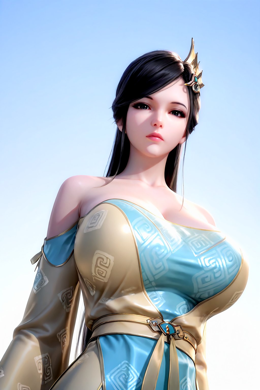 front view,  simple background,  1girl by user_919040658499472801 on Tensor.Art