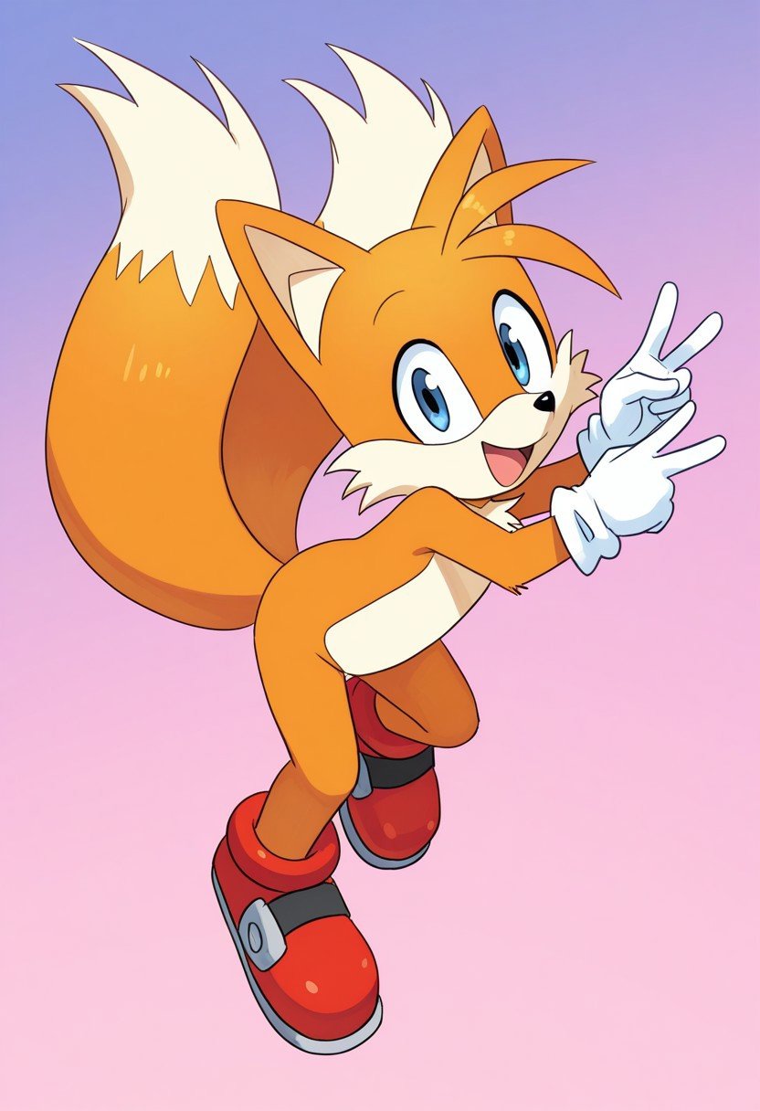 solo male,  Tails the Fox,  orange fur by Sonic X on Tensor.Art