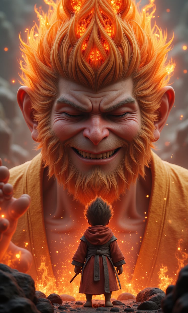 JQZX,Sun WuKong,little wukong,behind the giant-haired flame buddha,