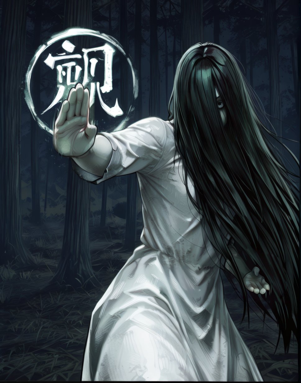 onrygxl,  long black hair,  hair over face by REDingo on Tensor.Art