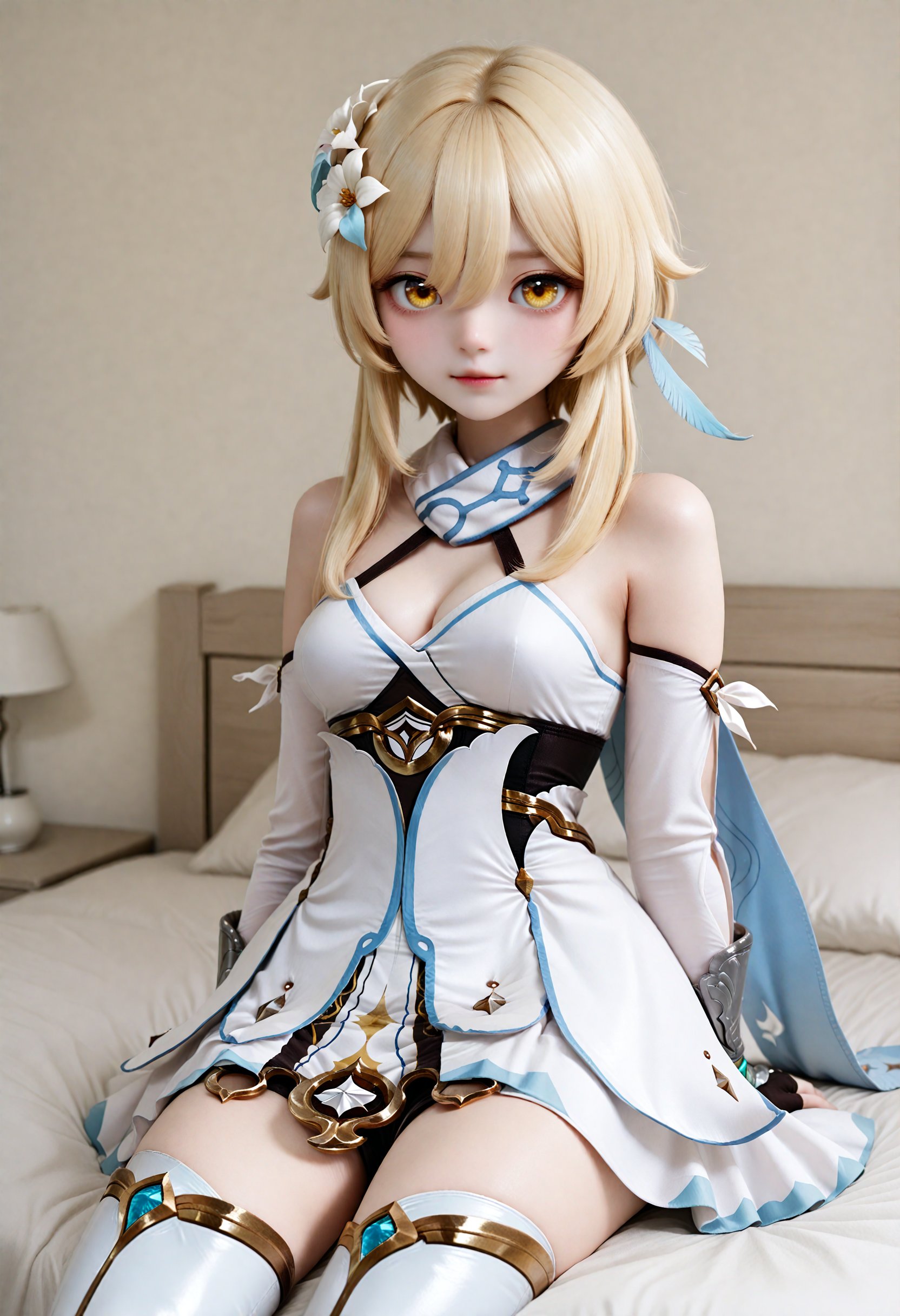 1girl,  blonde hair,  hair ornament by Mr_jack on Tensor.Art