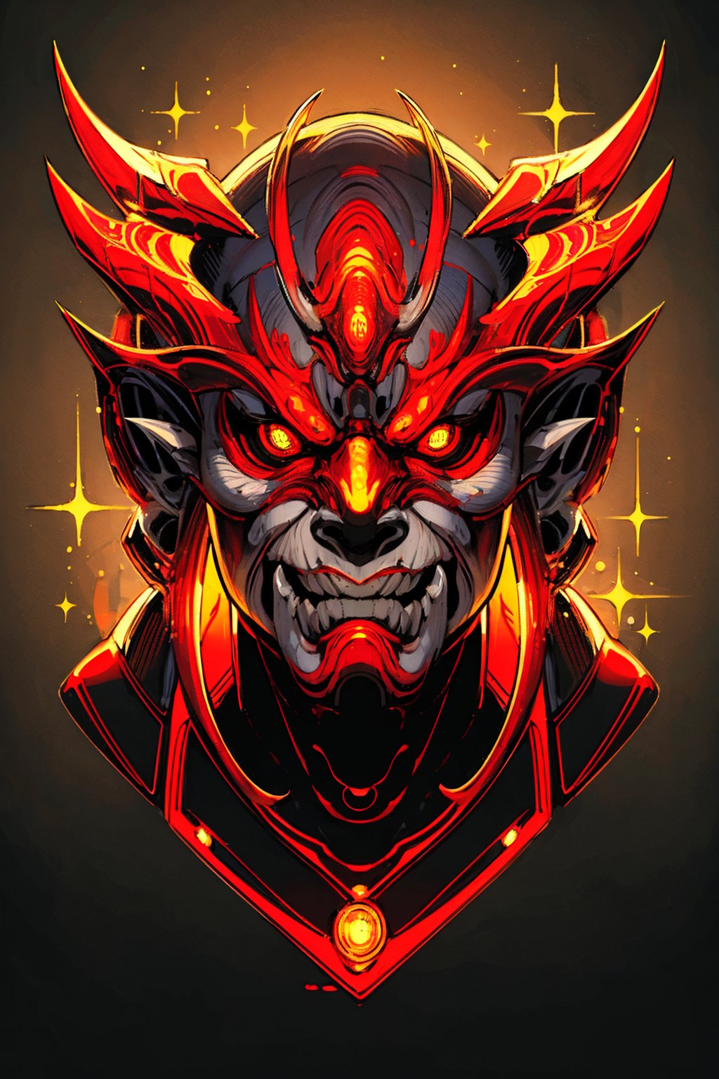 masterpiece,best quality,ultra high res,oni mask,Terracotta theme,<lora:踏山听海【鬼面具】:0.6>,<lora:lightline-v2.0:0.5>, light particles,sparkle,backlighting,