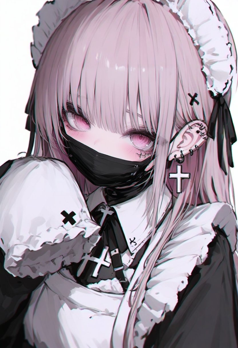 1girl,  solo,  cross earrings by silvermoong on Tensor.Art
