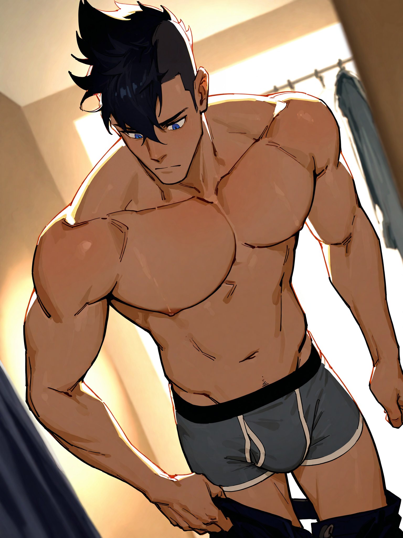 Messer Ihlefeld,  male focus,  dark skin by Oyatsu000 on Tensor.Art