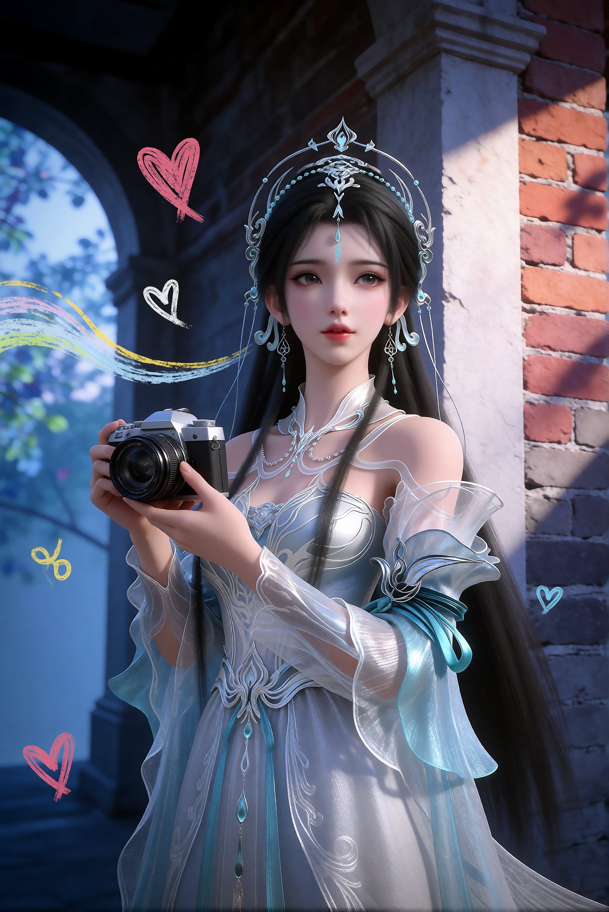 阳光下的少女,  仿佛在感受温暖的春日气息,  脸庞干净明亮 by 天海TianHai on Tensor.Art