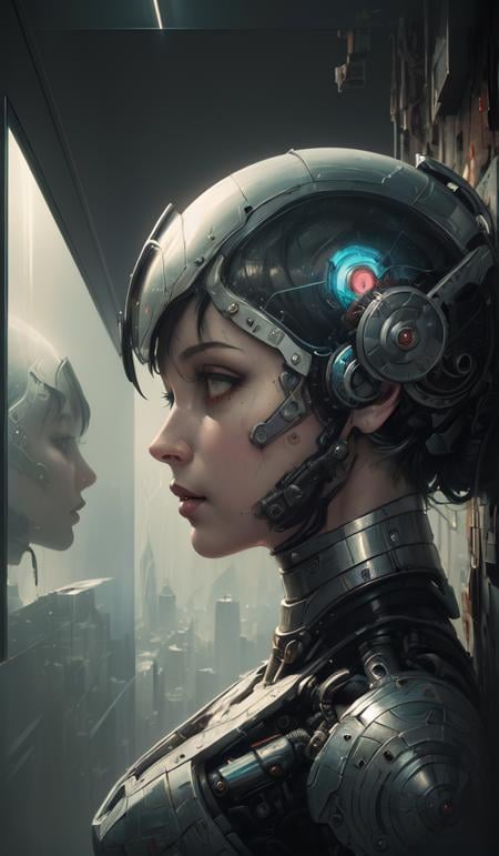 methurlant Dean Cornwell A portrait of a female cyborg ,  organic armor,  silver by Beone21 on Tensor.Art