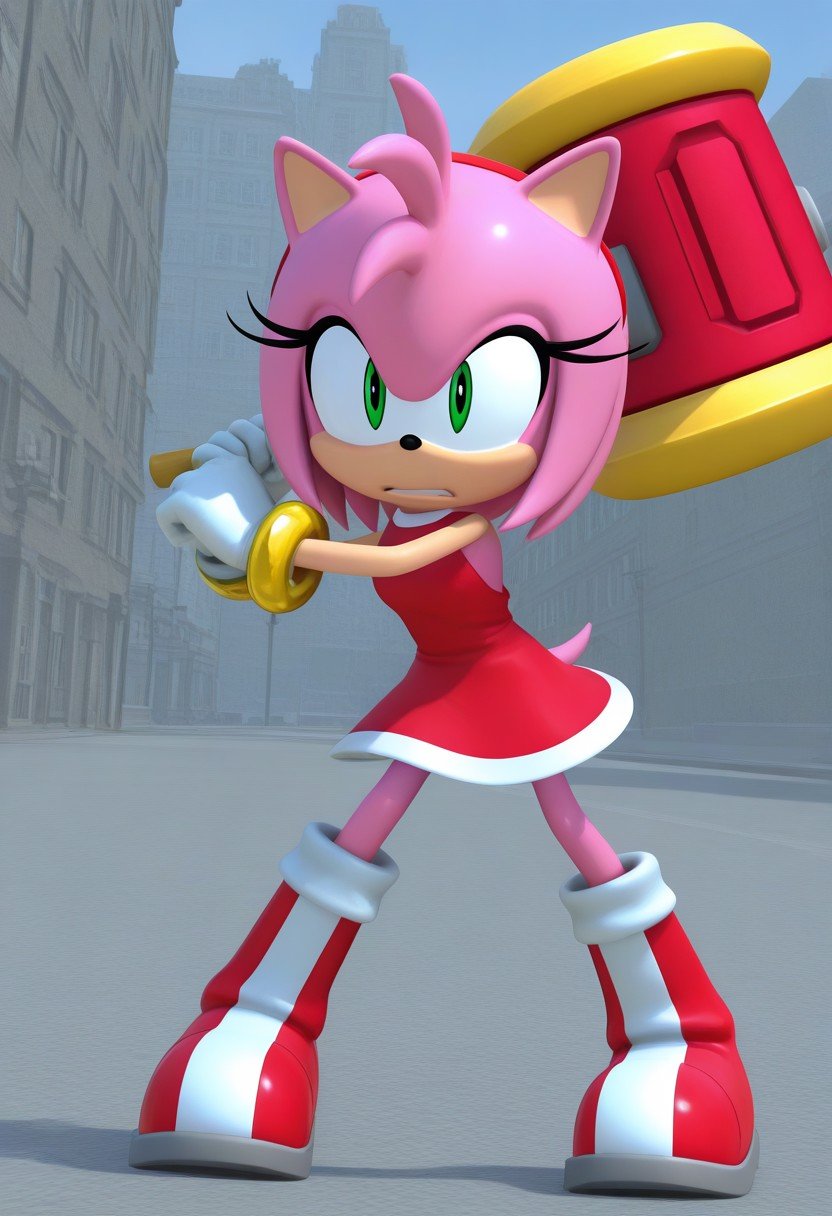 solo female,  Amy Rose,  pink fur by Sonic X on Tensor.Art