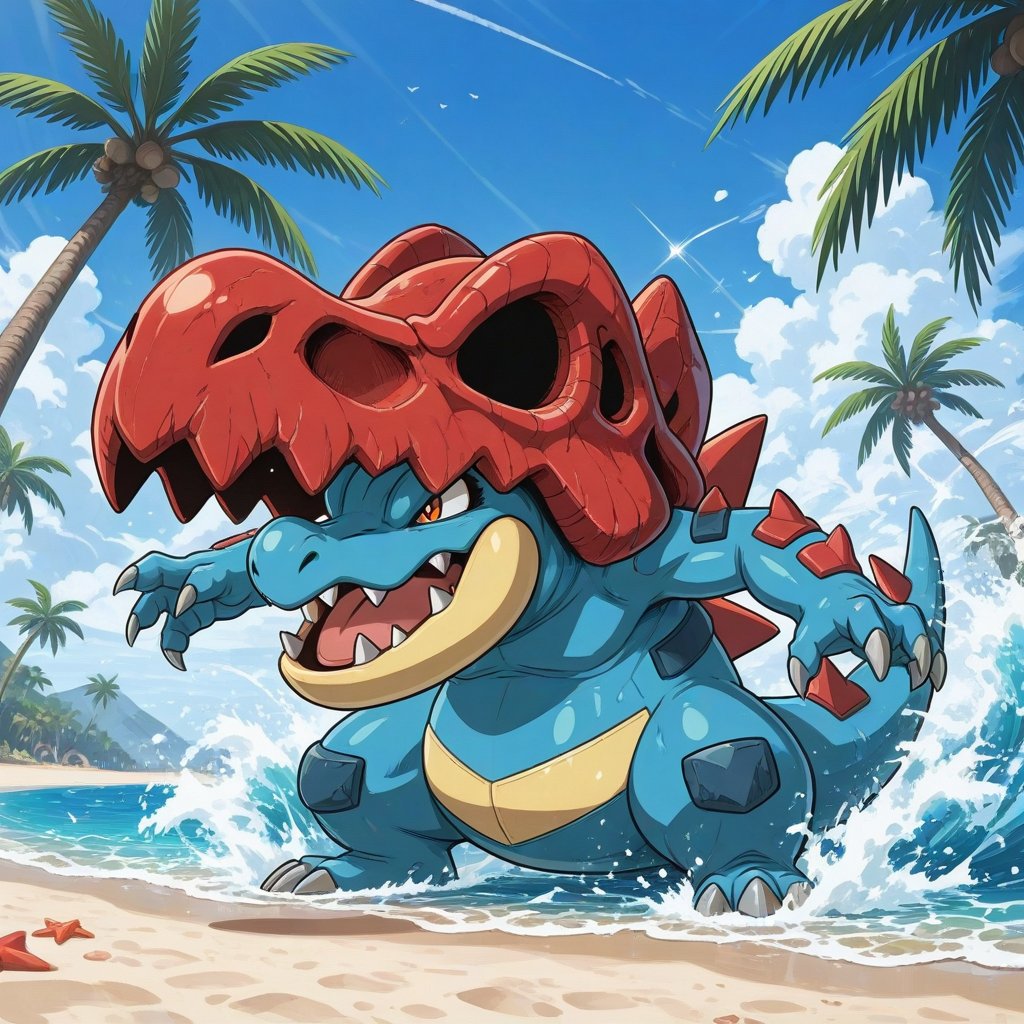 1other,  solo,  Mega_Feraligatr \(Pokemon\) by スライムナイト on Tensor.Art