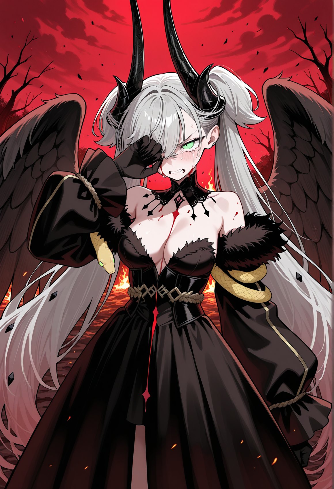 1girl,  solo,  red sky by ねね on Tensor.Art