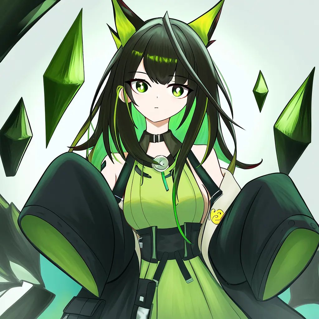 Mon3tr,  green hair,  bangs by reprinter on Tensor.Art