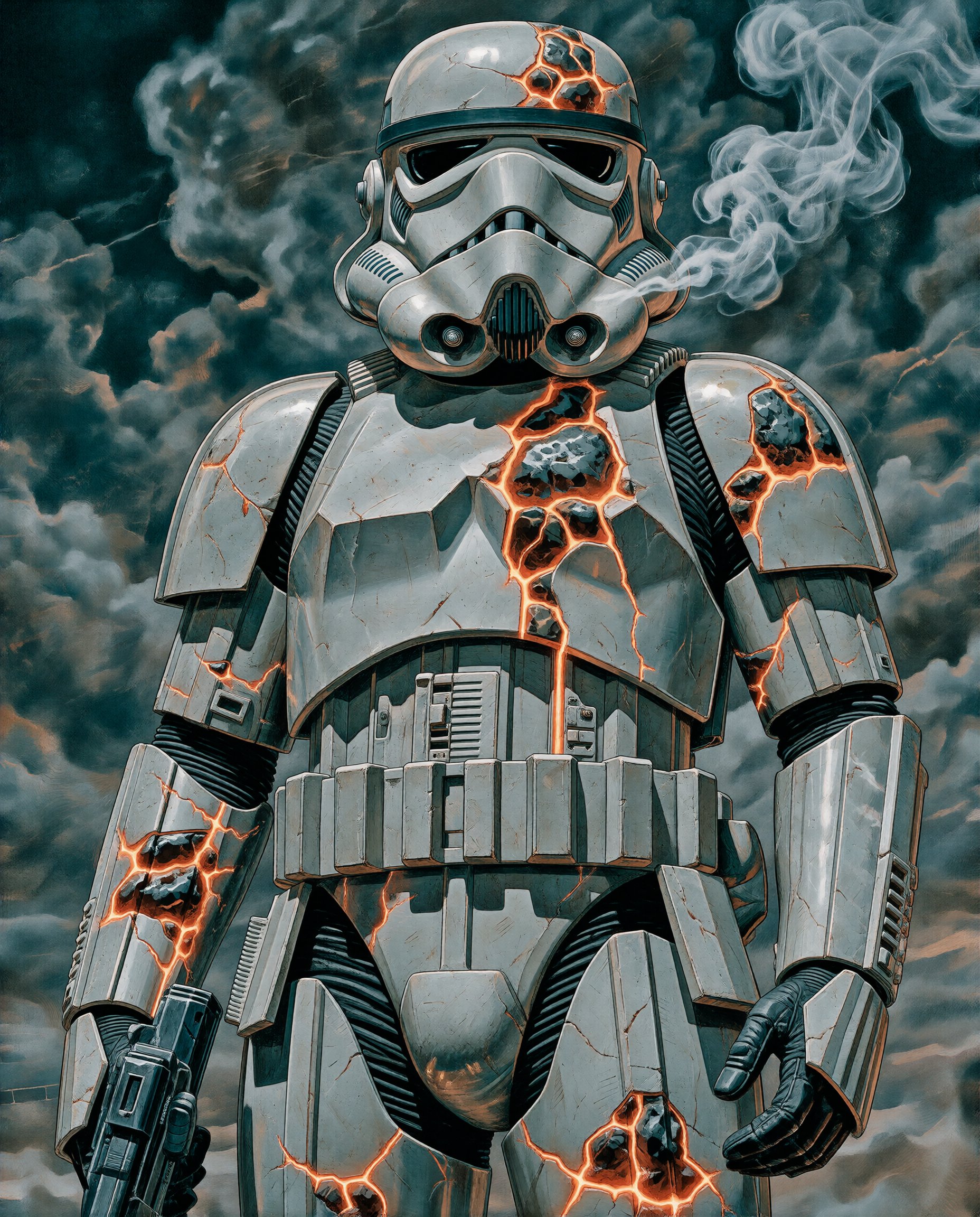 3ul4ia a full body stormtrooper ,  face on to the camera,  with a grey background by inknoir on Tensor.Art