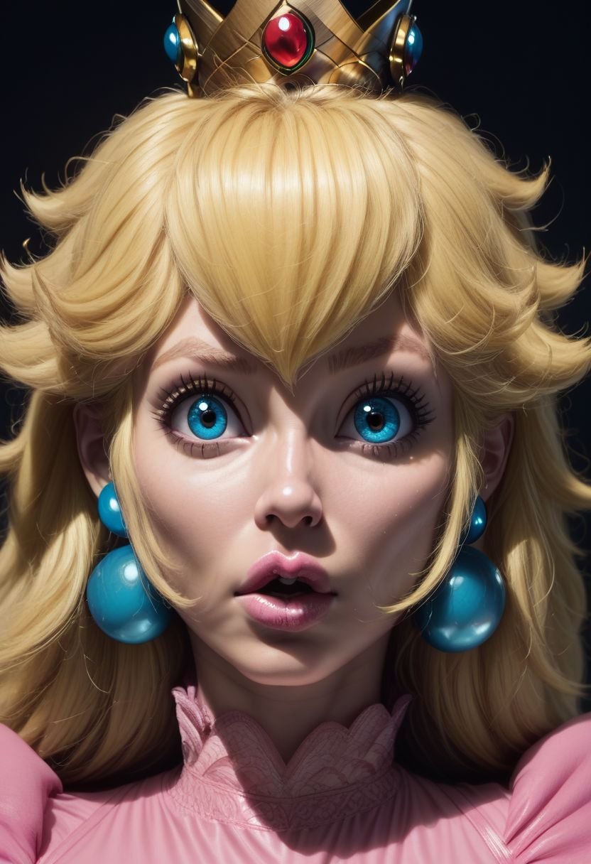 1girl, upper body portrait, detailed face, masterpiece, Flint_SR_Style, princess peach from mario