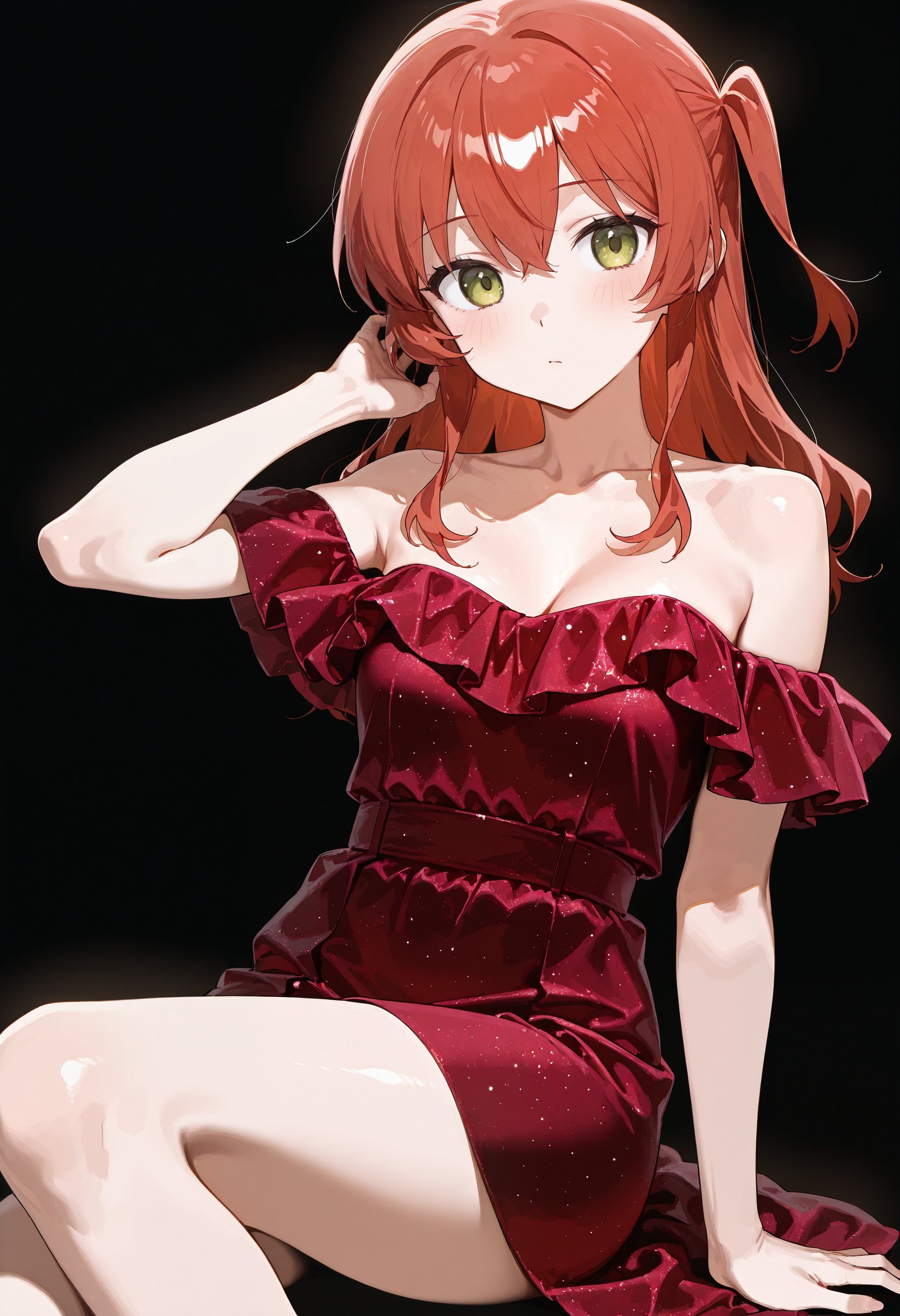 solo,  1girl,  red velvet dress by miaomiao on Tensor.Art