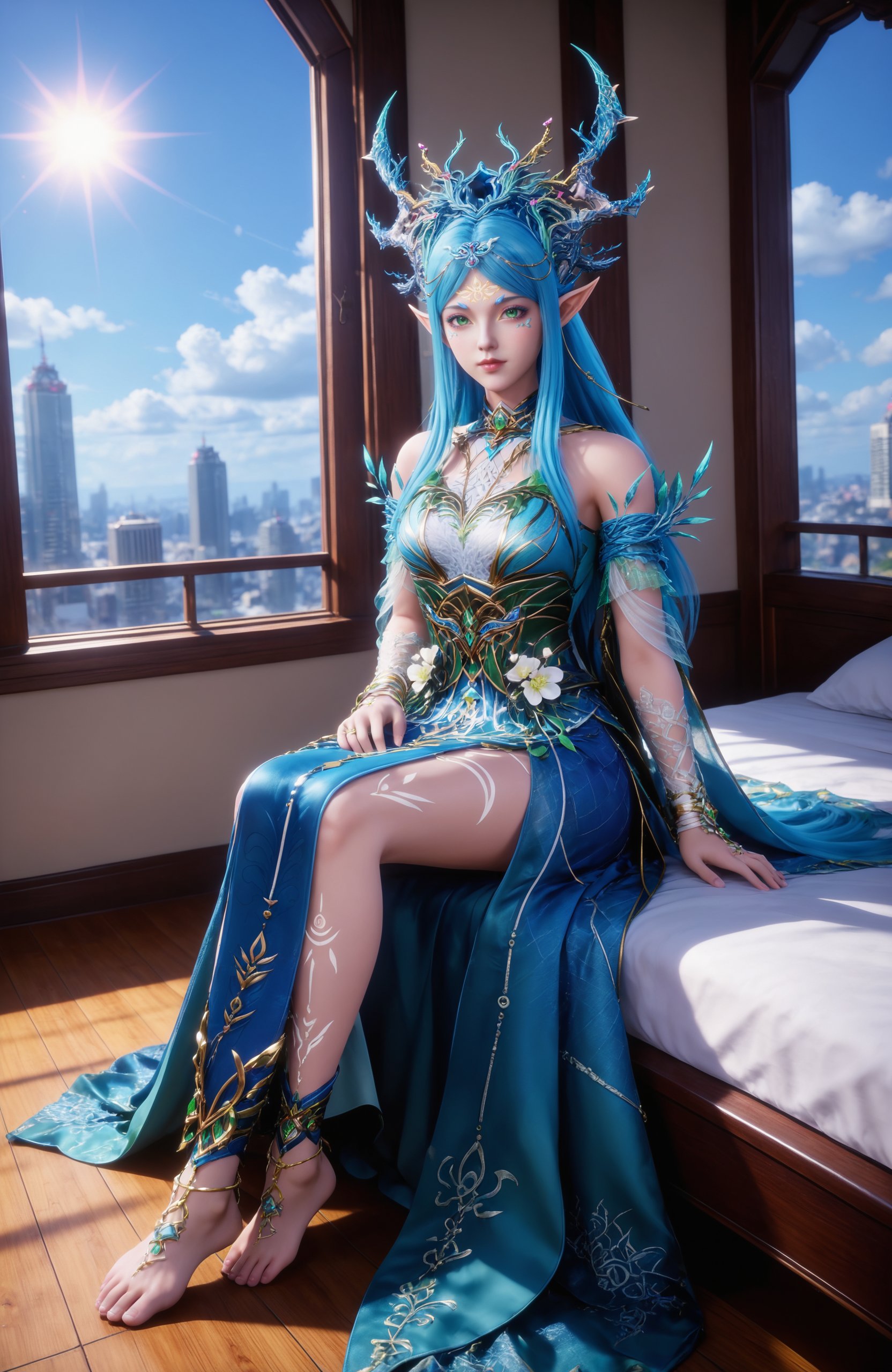 1girl,  long hair,  blue hair by 漫 on Tensor.Art