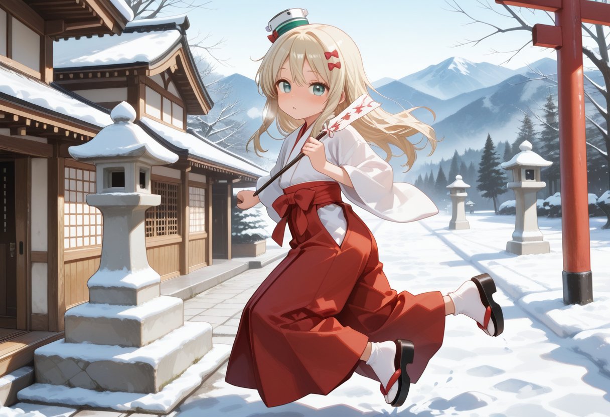 1girl,  solo,  shrine maiden by miaomiao on Tensor.Art