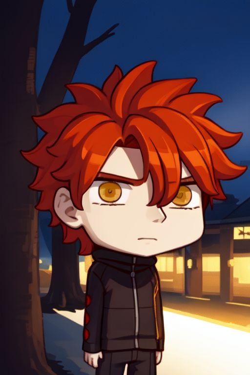 1boy,  :q,  orange hair by yy on Tensor.Art