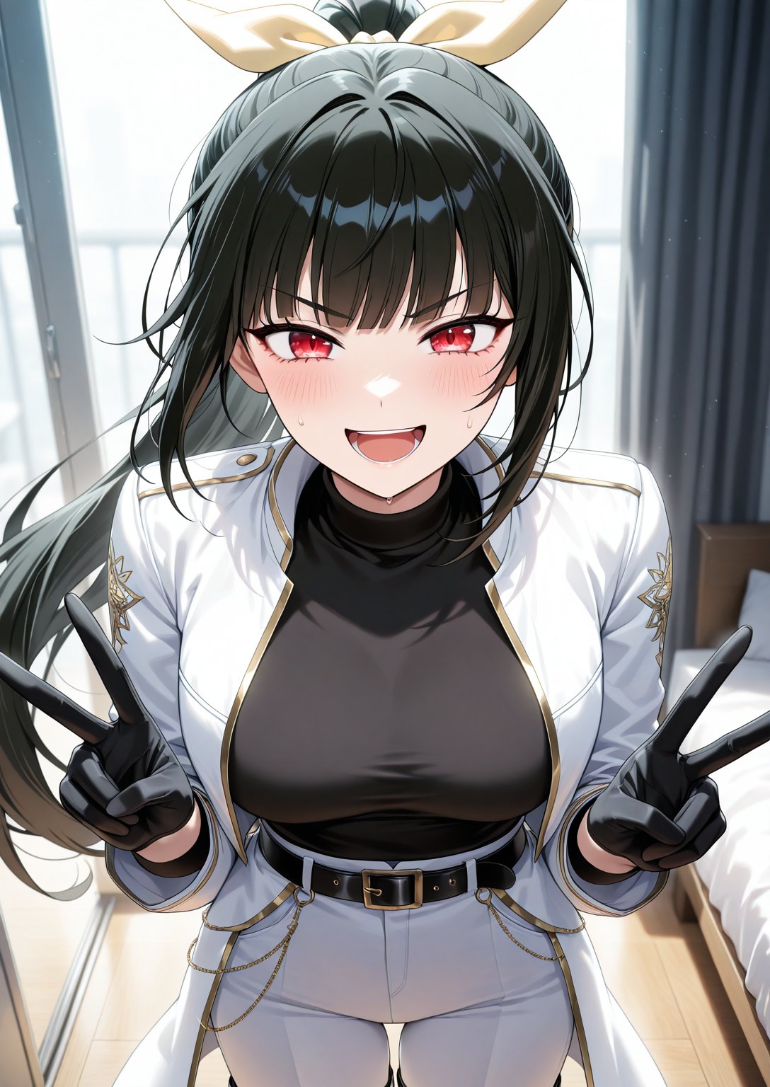 1girl,  ,  v-sign by EroBytes on Tensor.Art
