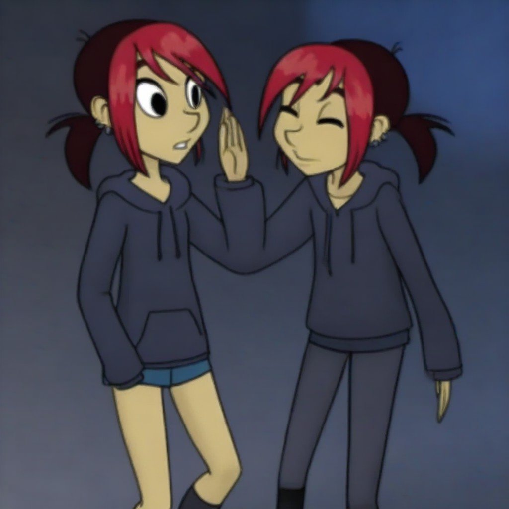 red and brown hair,  medium hair,  ponytail by tupirish on Tensor.Art