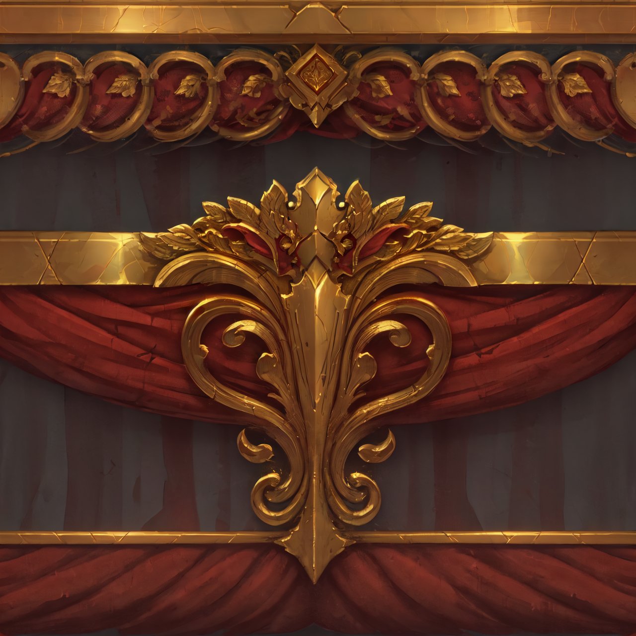 wowtexture of red fabric with golden ornate border,  seamless by Oliver DR on Tensor.Art