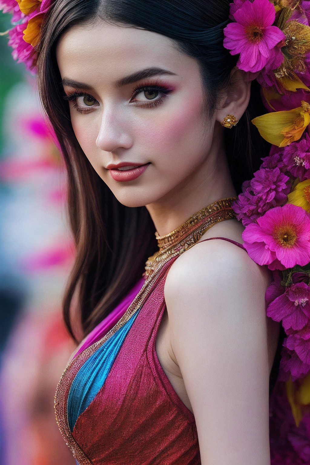 ArabellaSG_SoloTI_v1,  (In a vibrant,  artistic outfit featuring a bold by Solo on Tensor.Art