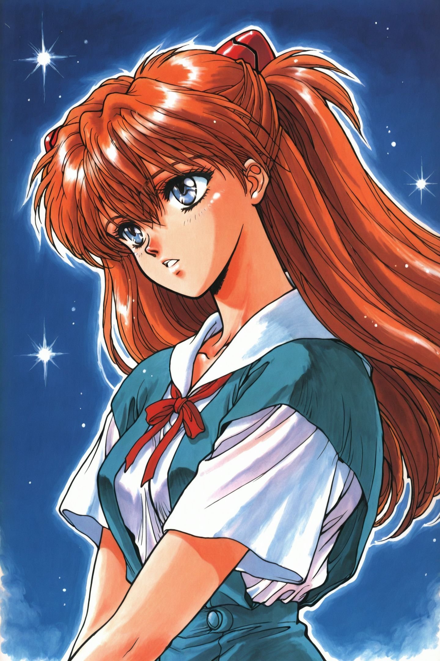 Kazushi Hagiwara Style,  retro artstyle,  1990s \(style\) by flyx3 on Tensor.Art