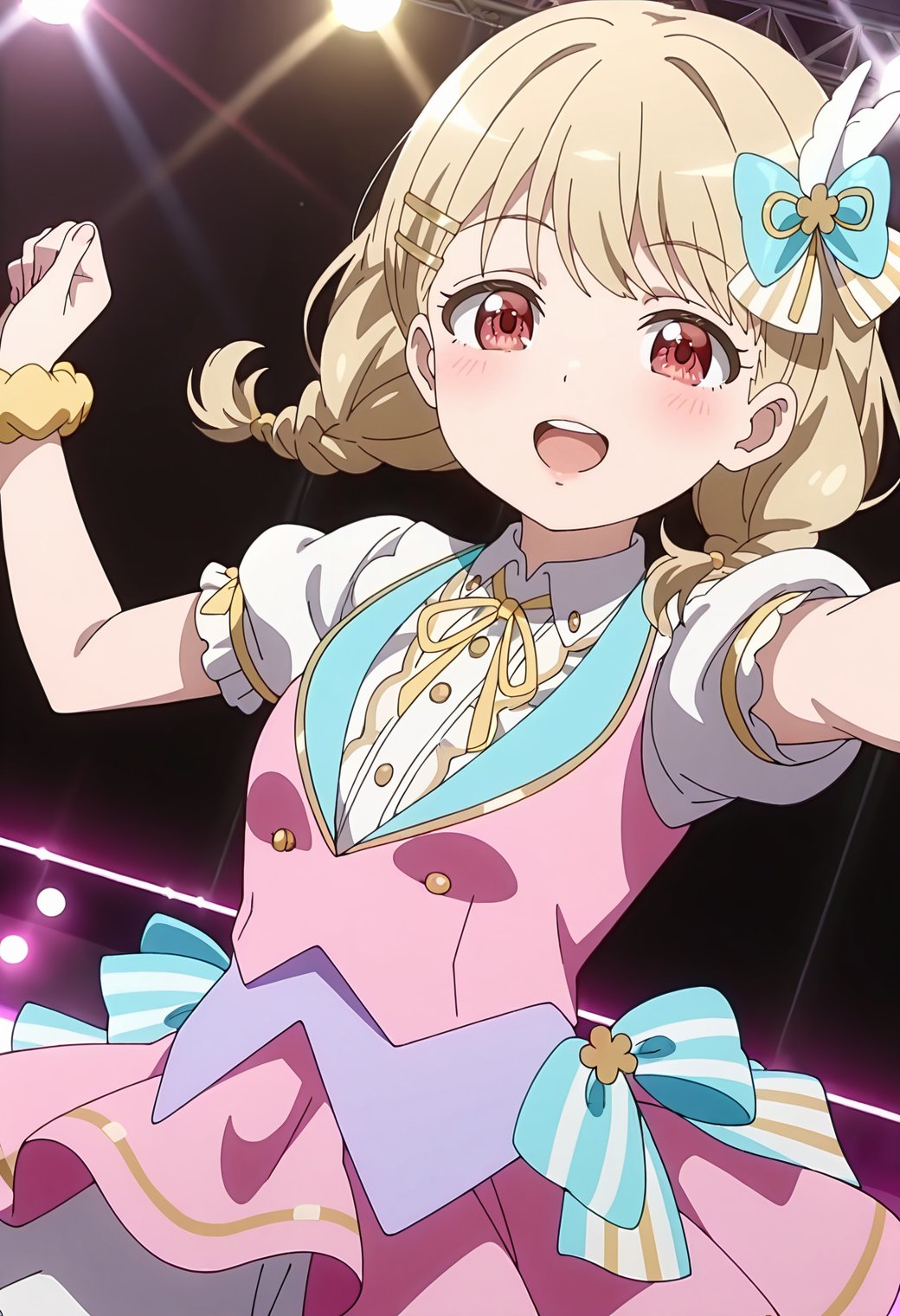 TotoShiningPhrase,  twin short braids,  ShiningPhrase hair bow by user_864208480699948080 on Tensor.Art