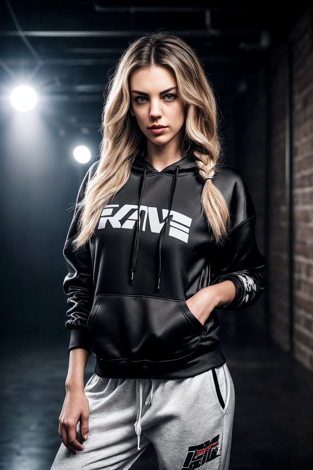 BlakeE_SoloTI_v1,  (In a bold,  streetwear-inspired outfit with a cropped hoodie by Solo on Tensor.Art