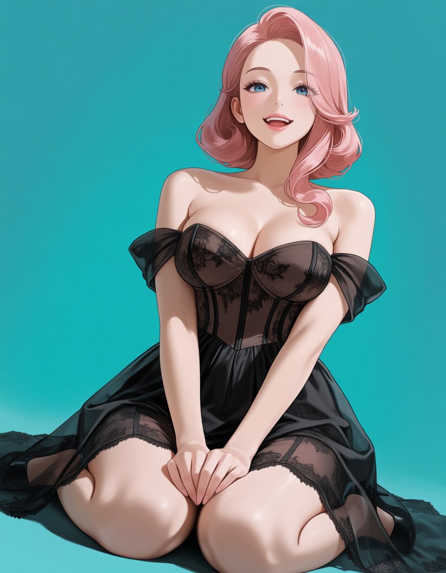 black dress,  off-shoulder dress,  corset by Min on Tensor.Art