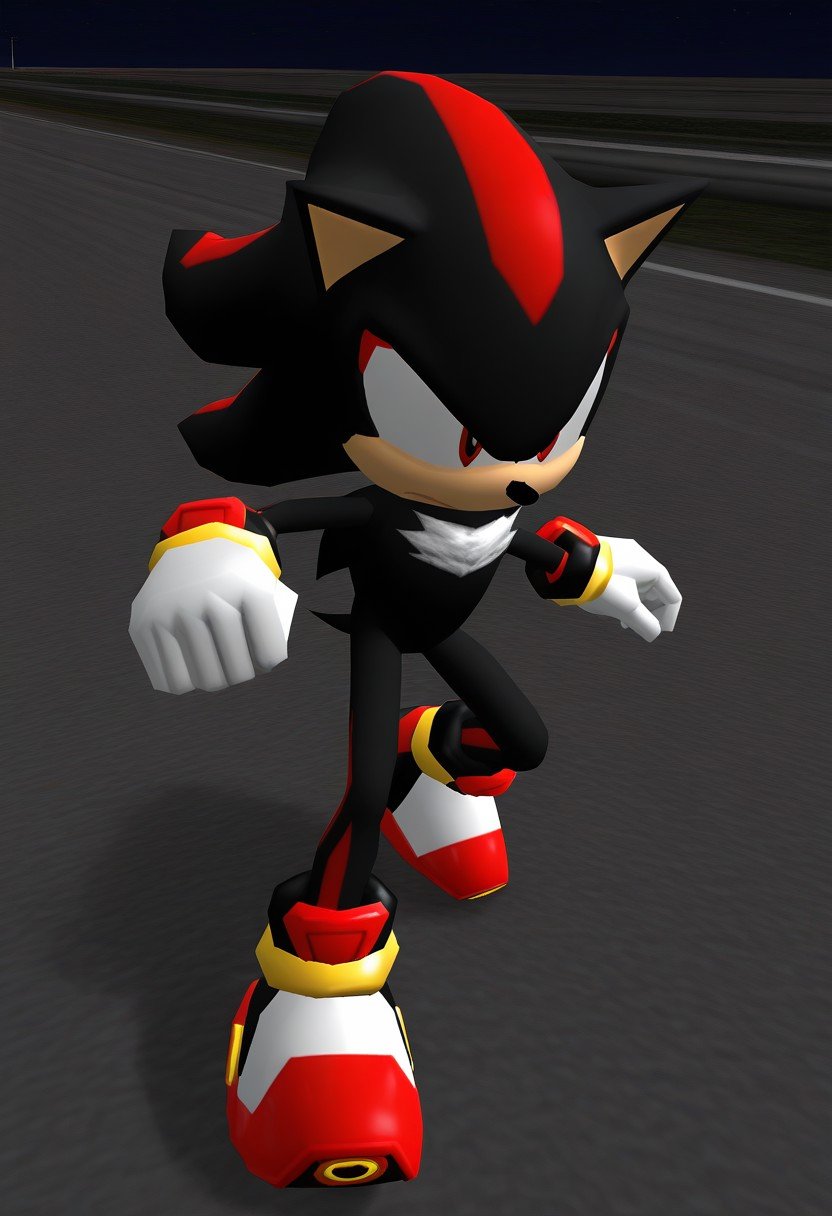 solo male,  shadow the hedgehog,  black fur by Sonic X on Tensor.Art
