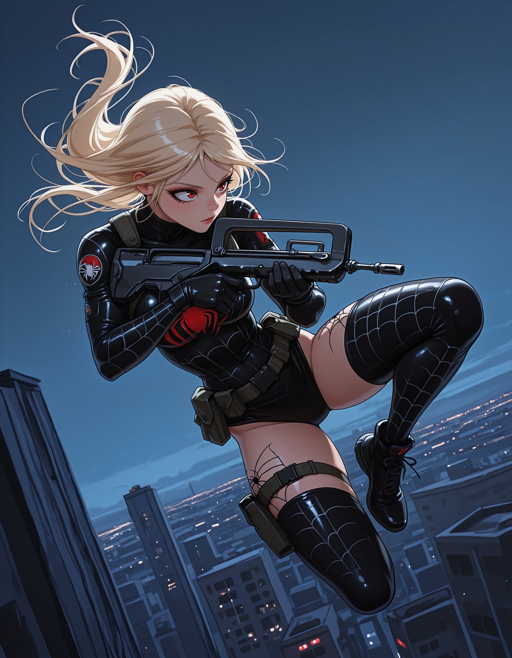 1girl,  black military camo cloth,  famas by imCryptix on Tensor.Art