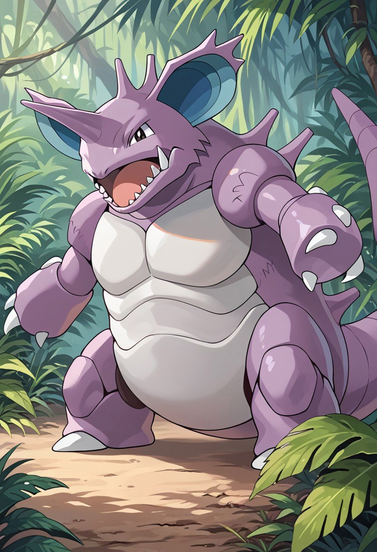solo male,  nidoking,  feral by user_735282200731431107 on Tensor.Art
