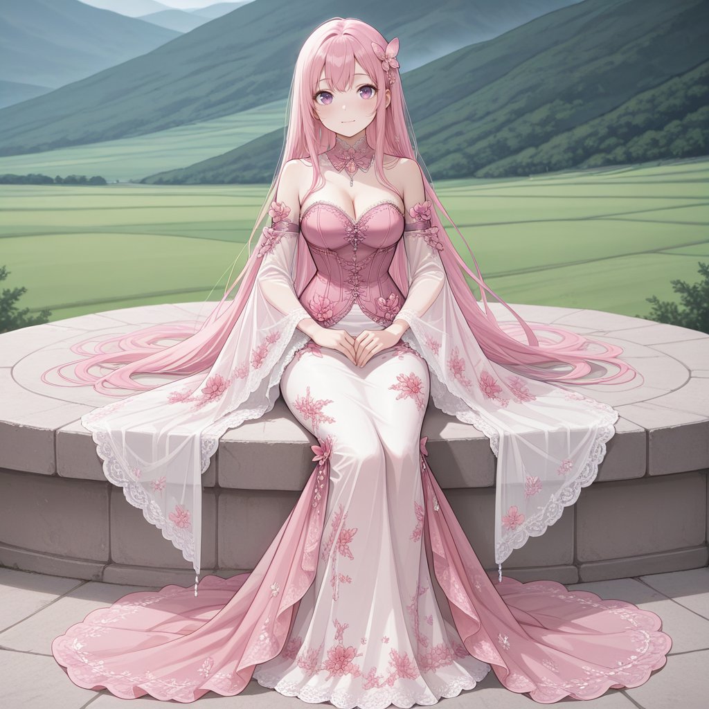 pfdress ,  pink flower,  dress flower by miaomiao on Tensor.Art