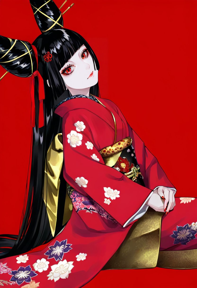 1girl,  long hair,  black hair by silvermoong on Tensor.Art