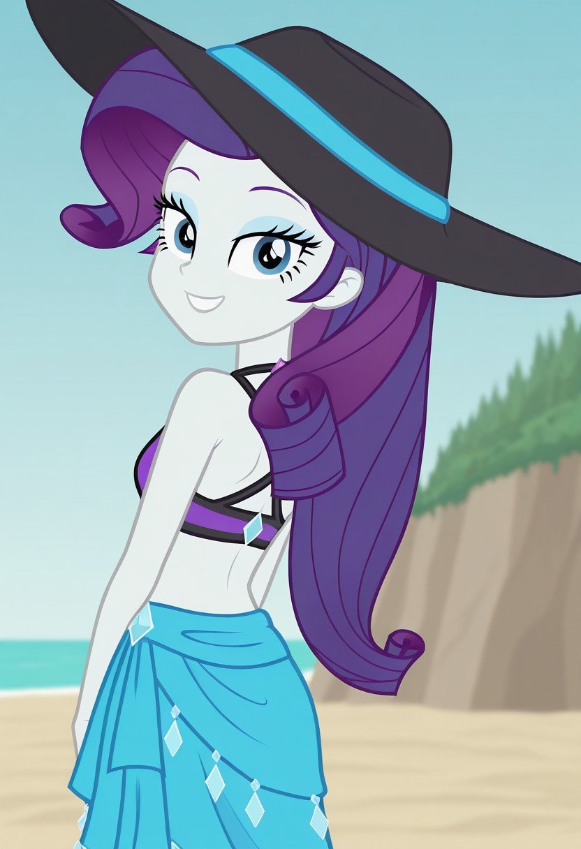 rarity_swimsuit,  rear view,  show back by tupirish on Tensor.Art