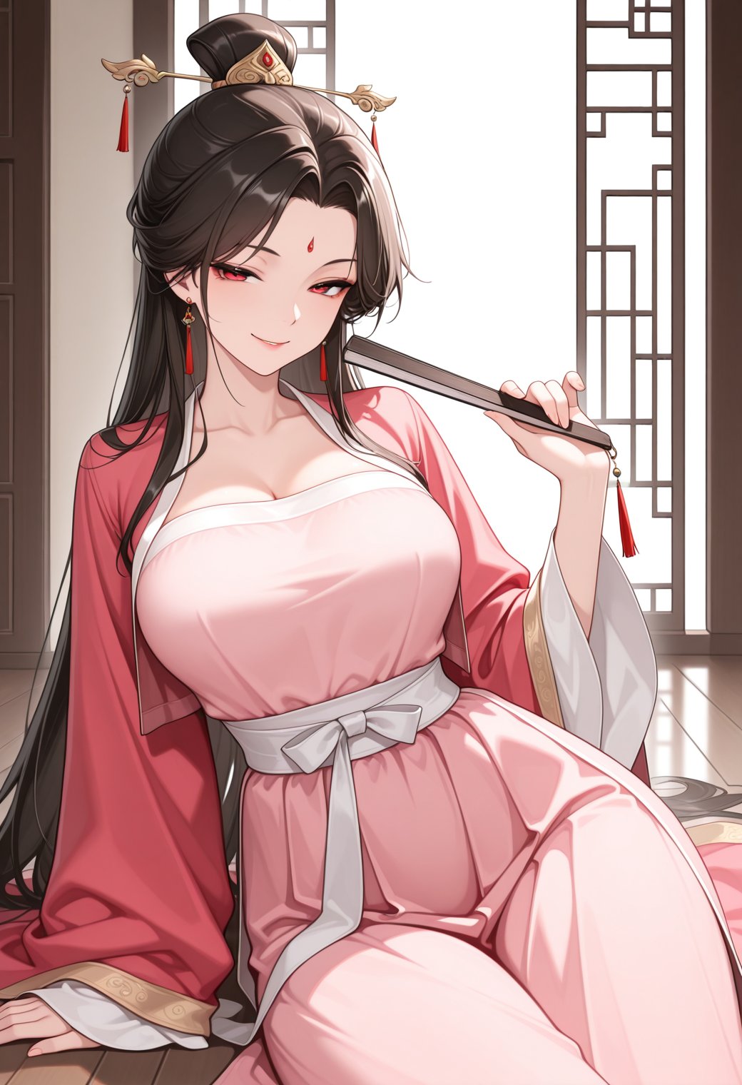chinese clothes,  hanfu,  folded fan by Seidhe on Tensor.Art