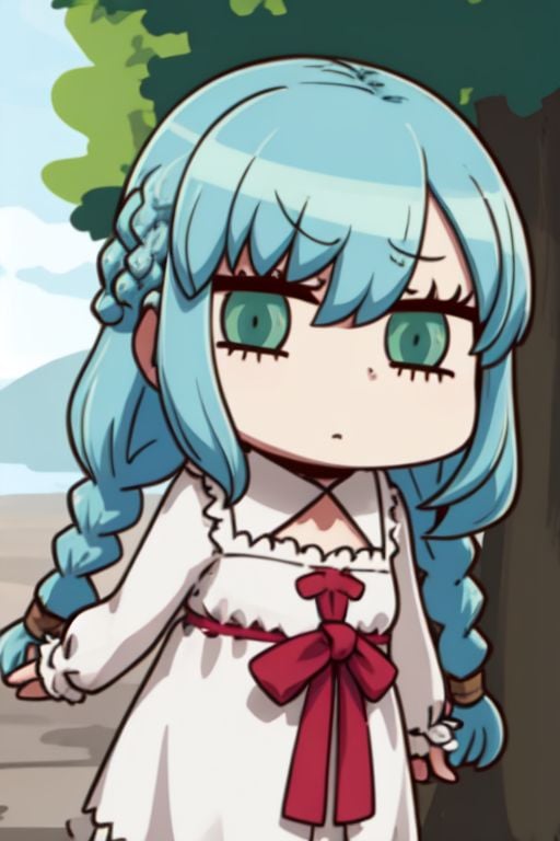 1girl,  light blue hair,  single braid by yy on Tensor.Art