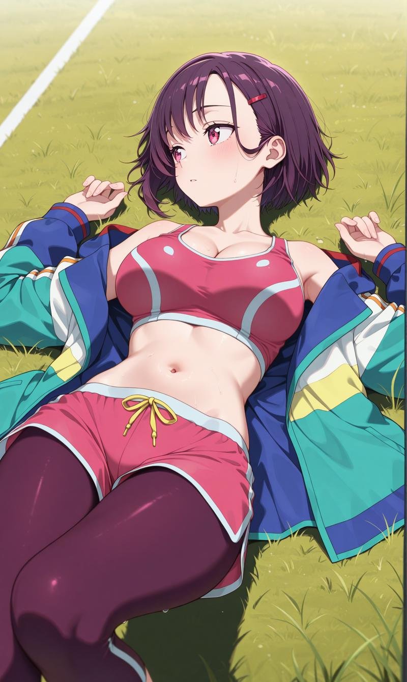 mikazuki shizuka,  purple hair,  pink eyes by user_758259292217423395 on Tensor.Art