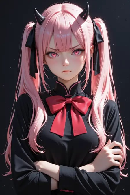blush,  red_bowtie,  small_horns by Tianchimp on Tensor.Art