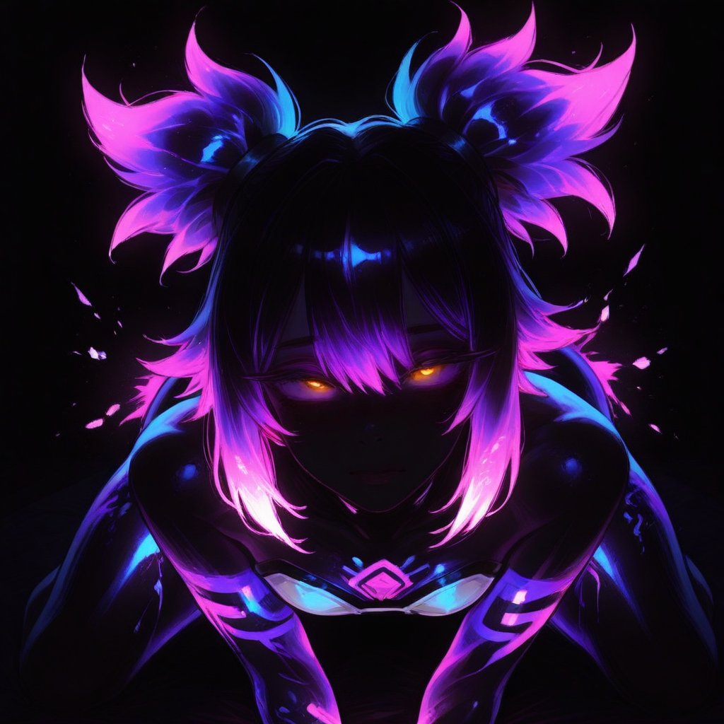 Glowin,  glowing skin,  glowing hair multicolored hair by Águila de Hielo  on Tensor.Art