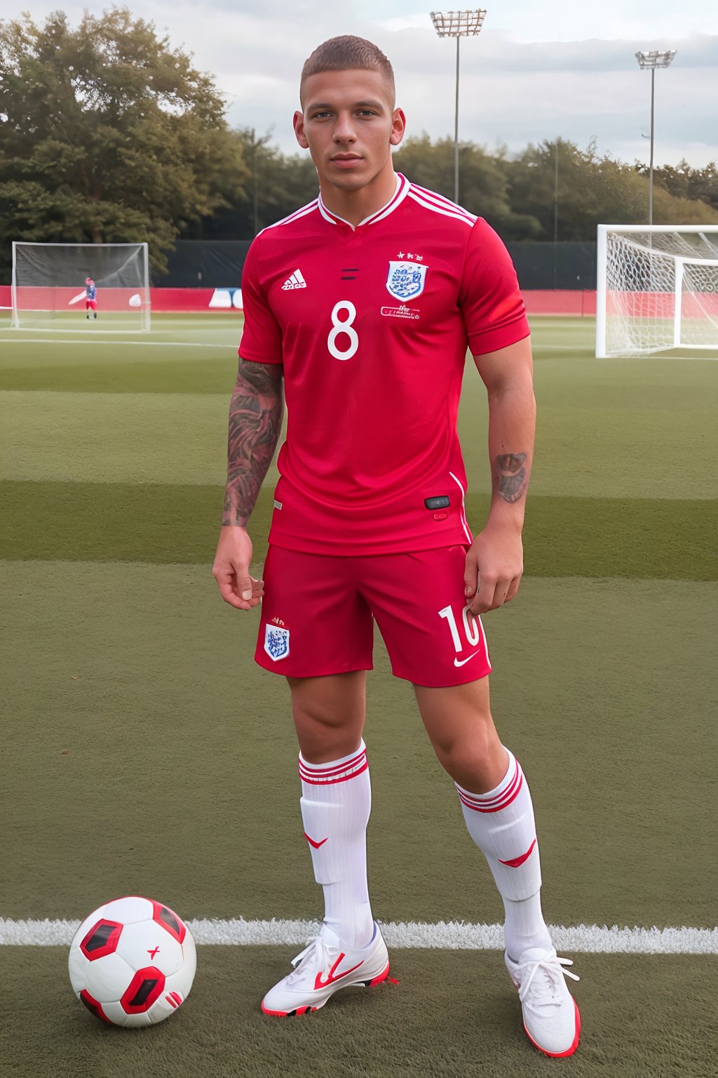 on a soccer field,  BrandonPMyers,  slight smile by txhorn75 on Tensor.Art