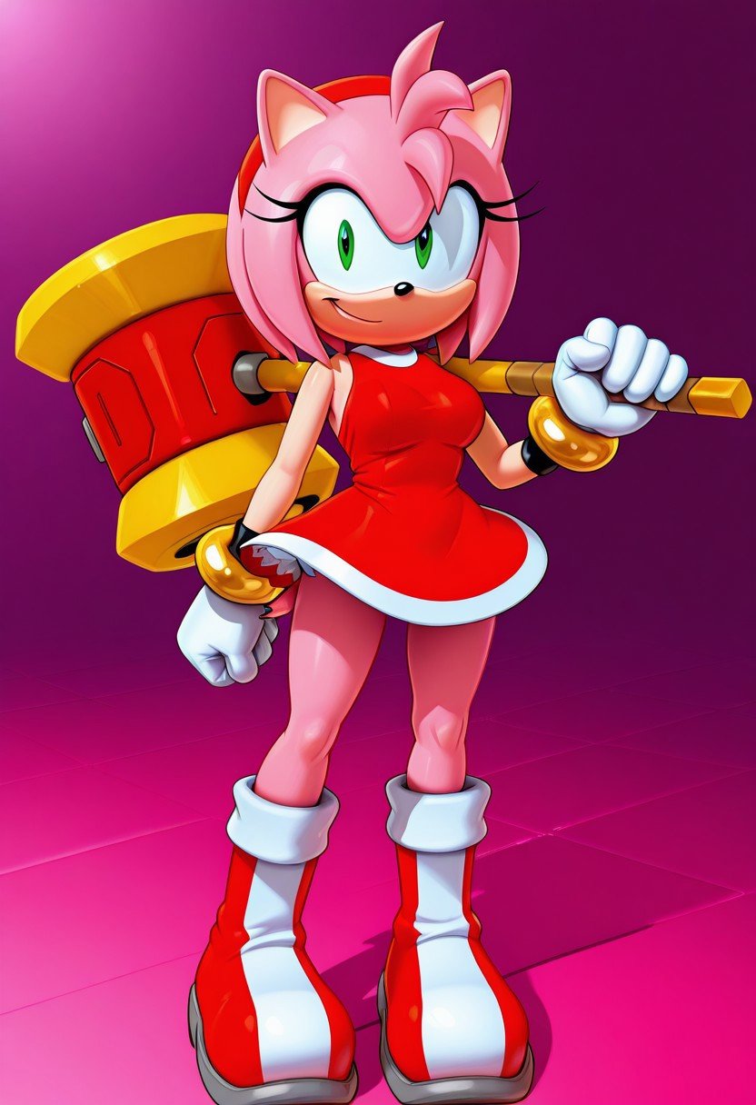 solo female,  Amy Rose,  pink fur by Sonic X on Tensor.Art