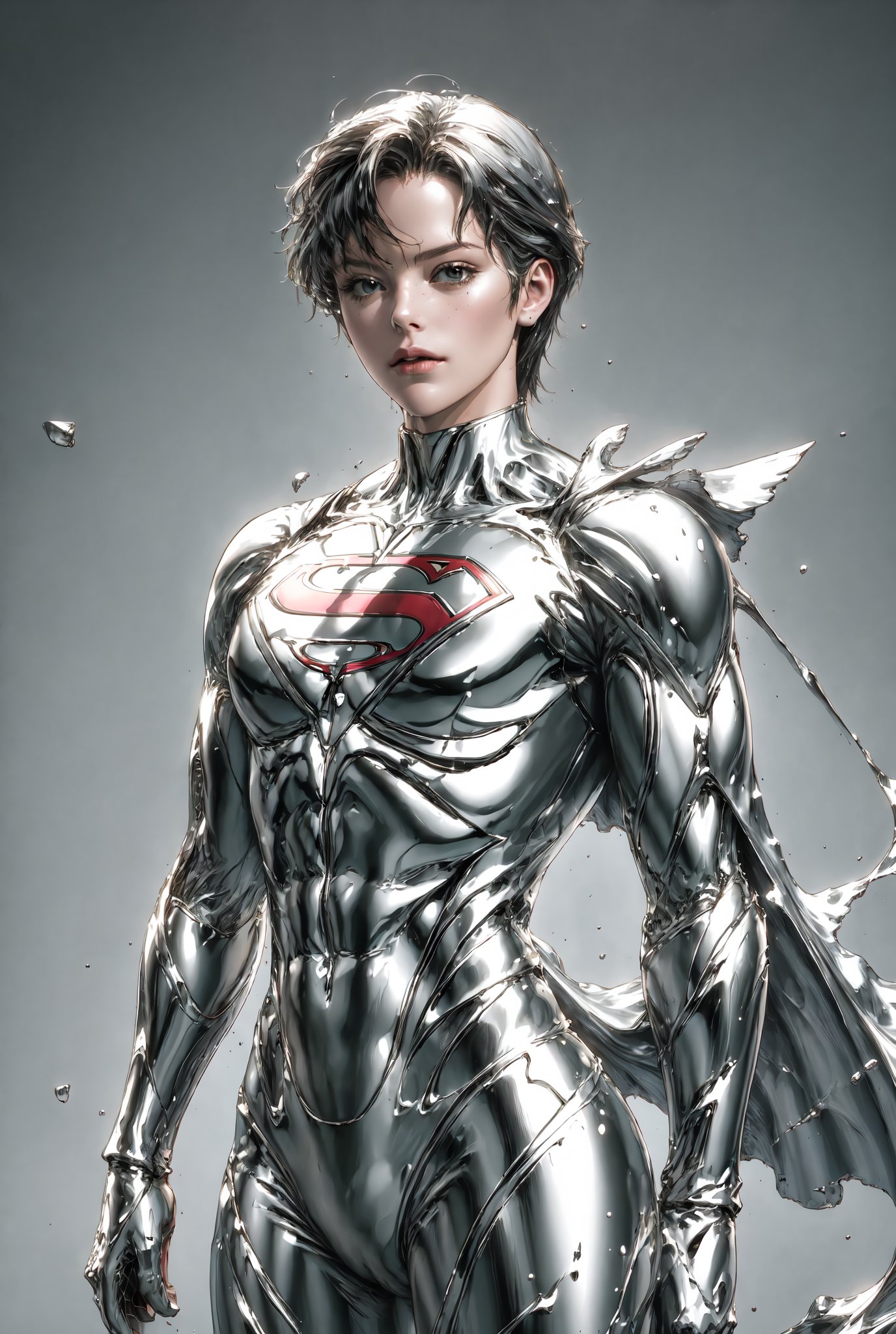 hj,ultra-detailed, highres, extremely detailed,photo of girl in superman suit