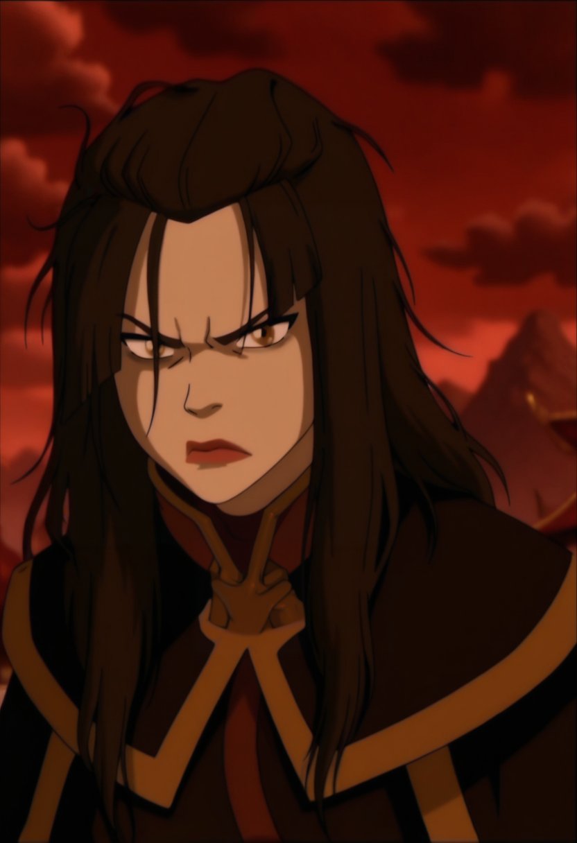 In the avatar TV animation style,  DishevaldZula,  Messy hair by Altimater on Tensor.Art