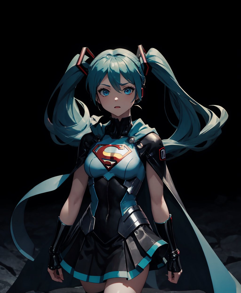 dark theme,  hatsune miku,  superman_oc by Oliver DR on Tensor.Art