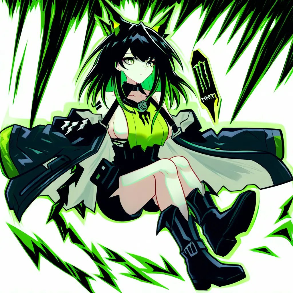 Mon3tr,  green hair,  bangs by reprinter on Tensor.Art