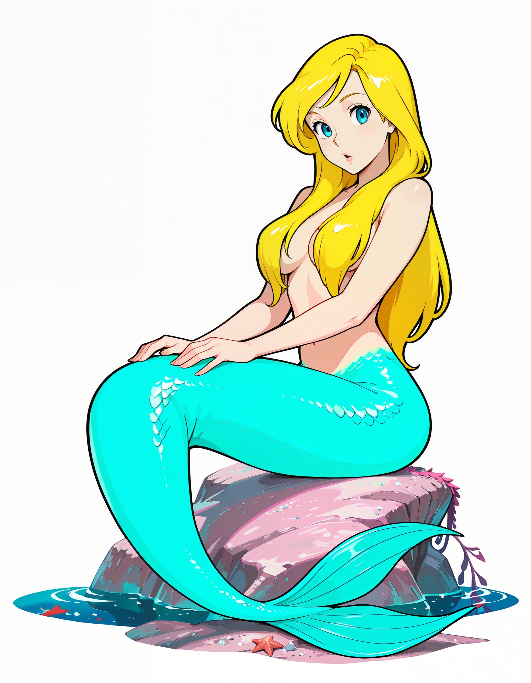 mermaid,  long hair,  blonde hair by EroBytes on Tensor.Art