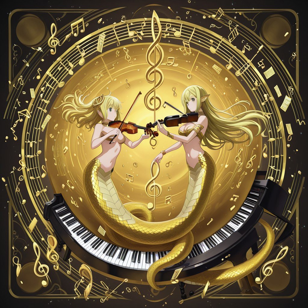 DanmachiStyle,  Lamia Music Duo2girls,  duo by Wizardludas on Tensor.Art