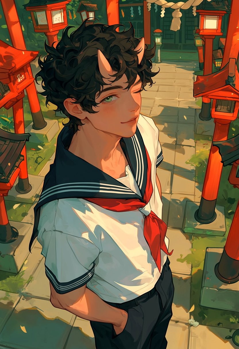 1boy,  solo,  from above by MissFidonyo on Tensor.Art